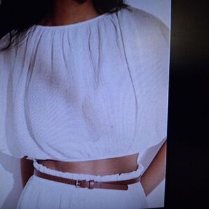 Lands End White Crop Top